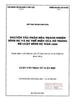 Luận án tiến sĩ luật học: Nguyên tắc phân hóa trách nhiệm hình sự và sự thể hiện của nó trong Bộ luật Hình sự năm 1999