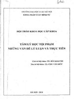 Kỷ yếu hội thảo khoa học cấp khoa: Tâm lý học tội phạm - Những vấn đề lý luận và thực tiễn