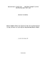 Luận văn thạc sĩ Chuyên ngành Quản lý xây dựng: Hoàn thiện công tác quản lý dự án tại Ban Quản lý dự án đầu tư xây dựng thành phố Phan Thiết