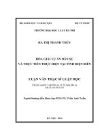 Luận văn thạc sĩ luật học: Hòa giải vụ án dân sự và thực tiễn thực hiện tại tỉnh Điện Biên