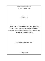 Pháp luật về giao kết hợp đồng lao động từ thực tiễn các doanh nghiệp ngành dệt, sản xuất trang phục trên địa bàn thành phố Thái Bình, tỉnh Thái Bình
