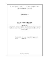 Luận văn thạc sĩ Quy hoạch và quản lý tài nguyên nước: Nghiên cứu đề xuất một số giải pháp khắc phục khó khăn về lấy nước của các trạm bơm dọc sông Hồng về mùa kiệt