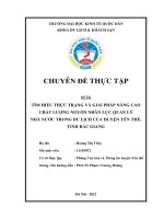 Chuyên đề thực tập: Tìm hiểu thực trạng và giải pháp nâng cao chất lượng nguồn nhân lực quản lý nhà nước trong du lịch của huyện Yên Thế, tinh Bắc Giang