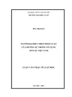 Luận văn thạc sĩ luật học: Người đại diện của đương sự theo pháp luật của pháp nhân trong tố tụng dân sự Việt Nam