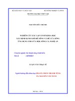 Luận văn thạc sĩ Kỹ thuật công trình biển: Nghiên cứu xác lập cơ sở khoa học xác định ranh giới đê sông và cửa sông ứng dụng cho cửa Hội, sông Cả, Nghệ An