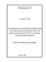 Luận văn thạc sĩ luật học: Bảo vệ quyền con người bằng chế định nhỏ về án tích trong luật hình sự Việt Nam (trên cơ sở thực tiễn xét xử tại tỉnh Hà Giang giai đoạn 2018-2022)