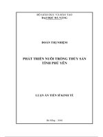 luận án tiến sĩ kinh tế phát triển nuôi trồng thủy sản tỉnh phú yên