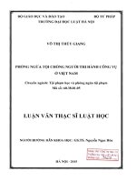 Luận văn thạc sĩ luật học: Phòng ngừa tội chống người thi hành công vụ ở Việt Nam