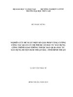 Luận văn thạc sĩ Quản lý xây dựng: Nghiên cứu đề xuất một số giải pháp tăng cường công tác quản lý chi phí dự án đầu tư xây dựng công trình giao thông thuộc Ban quản lý dự án đầu tư xây dựng huyện Hàm Thuận Bắc
