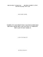 Luận văn thạc sĩ Quản lý xây dựng: Nghiên cứu giải pháp nâng cao chất lượng bảo trì công trình thủy lợi tại Công ty Trách nhiệm hữu hạn một thành viên thủy lợi Tây Bắc Nghệ An