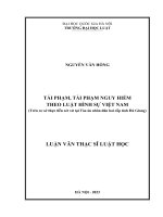 Luận văn thạc sĩ luật học: Tái phạm, tái phạm nguy hiểm theo luật hình sự Việt Nam (trên cơ sở thực tiễn xét xử tại Tòa án nhân dân hai cấp tỉnh Hà Giang)