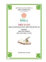 tiểu luận thiết kế kênh bán hàng trên môi trường số tên đề tài thiết kế website nhà sách trực tuyến