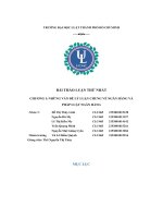 bài thảo luận thứ nhất chương i những vấn đề lý luận chung về ngân hàng và pháp luật ngân hàng