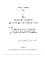 tìm hiểu thực trạng và giải pháp thực hiện hoạt động quản trị quan hệ khách hàng của kichi kichi