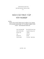 báo cáo thực tập tốt nghiệp phân tích tình hình hoạt động tài chính của ngân hàng đầu tư và phát triển việt nam chi nhánh thái hà