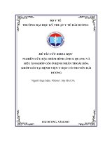 nghiên cứu đặc điểm hình ảnh x quang và siêu âm khớp gối ở bệnh nhân thoái hóa khớp gối tại bệnh viện y học cổ truyền hải dương
