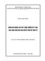 đánh giá năng lực suy luận thống kê y học của sinh viên khi giải quyết vấn đề thực tế