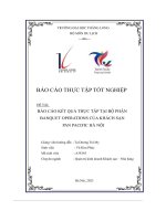 báo cáo thực tập tốt nghiệp báo cáo kết quả thực tập tại bộ phận banquet operations của khách sạn pan pacific hà nội