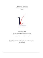 tiểu luận môn quản lý chuỗi cung ứng đề bài hãy phân tích hoạt động phân phối của doanh nghiệp sản xuất điện tử