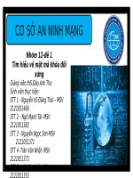 cơ sở an ninh mạng 12 đề 1 tìm hiểu về mật mã khóa đối xứng