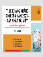 tỉ lệ kháng kháng sinh đến năm 2023 cập nhật bài viết