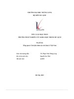 tiểu luận học phần phương pháp nghiên cứu khoa học trong du lịch tổng quan về du lịch chăm sóc sức khoẻ ở việt nam