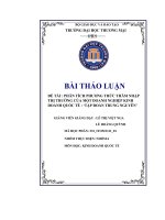 phân tích phương thức thâm nhập thị trường của một doanh nghiệp kinh doanh quốc tế tập đoàn trung nguyên