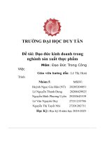đề tài đạo đức kinh doanh trong nghành sản xuất thực phẩm