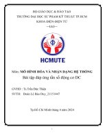 môn mô hình hóa và nhận dạng hệ thống bài tập đáp ứng tần số động cơ dc