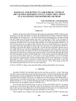 ĐÁNH GIÁ ẢNH HƯỞNG CỦA DỊCH BỆNH COVID-19 ĐẾN SỰ THAY ĐỔI ĐỘNG CƠ LỰA CHỌN THỰC PHẨM CỦA NGƯỜI DÂN THÀNH PHỐ HỒ CHÍ MINH