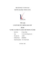 tiểu luận cơ sở truyền thông báo chí đề tài vị trí vai trò của báo chí trong xã hội