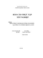 báo cáo thực tập đề tài phân tích và đánh giá tính cách nhân tại công ty cổ phần dịch vụ cent