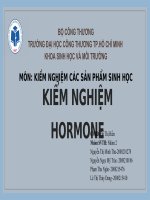 môn kiểm nghiệm các sản phẩm sinh học kiểm nghiệm hormone