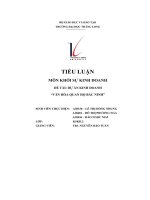 tiểu luận môn khởi sự kinh doanh đề tài dự án kinh doanh văn hóa quan họ bắc ninh