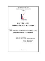 bài tiểu luận môn quản trị chiến lược đề tài phân tích chiến lược kinh doanh của công ty tập đoàn đức long gia lai dung quất