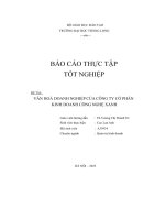 báo cáo thực tập tốt nghiệp văn hoá doanh nghiệp của công ty cổ phần kinh doanh công nghệ xanh