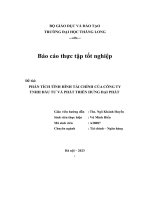 báo cáo thực tập tốt nghiệp phân tích tình hình tài chính của công ty tnhh đầu tư và phát triển hưng đại phát