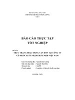 báo cáo thực tập tốt nghiệp thực trạng hoạt động vận đơn tại công ty cổ phần xuất nhập khẩu mb việt nam