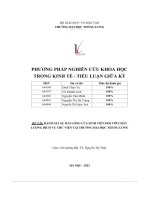 phương pháp nghiên cứu khoa học trong kinh tế tiểu luận giữa kỳ đánh giá sự hài lòng của sinh viên đối với chất lượng dịch vụ thư viện tại trường đại học thăng long