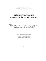 phân tích so sánh về ngành nông nghiệp lúa gạo của thái lan và việt nam