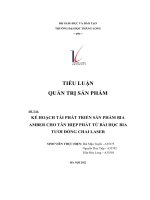 tiểu luận quản trị sản phẩm kế hoạch tái phát triển sản phẩm bia amber cho tân hiệp phát từ bài học bia tươi đóng chai laser