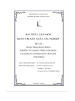 đề tài hoàn thiện hoạt động nghiên cứu phát triển sản phẩm tại công ty cổ phần sữa việt nam vinamilk