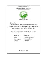 ứng dụng phần mềm gcadas trong công tác thành lập bản đồ giải phóng mặt bằng khu nhà ở phường đồng tiến thành phố phổ yên