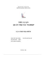 tiểu luận quản trị tác nghiệp lựa chọn địa điểm