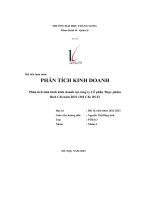phân tích tình hình kinh doanh tại công ty cổ phần thực phẩm bích chi năm 2021 mã ck bcf