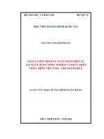 chất lượng dịch vụ ngân hàng điện tử tại ngân hàng nông nghiệp và phát triển nông thôn việt nam chi nhánh huế