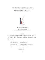 bài tiểu luận môn xuất nhập khẩu các loại hiệp định thương mại tự do fta lợi ích và thách thức khi tham gia vào nhiều fta của việt nam