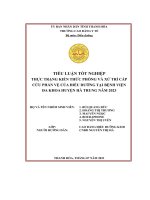 tiểu luận tốt nghiệp thực trạng kiến thức phòng và xử trí cấp cứu phản vệ của điều dưỡng tại bệnh viện đa khoa huyện hà trung năm 2023