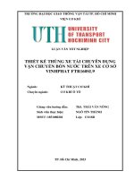 Thiết kế thùng xe tải chuyên dụng vận chuyển bồn nước trên xe cơ sở Vinhphat FTR160SL9