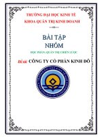 Tiểu Luận -  Quản Trị Chiến Lược - Đề Tài - Công Ty Cổ Phần Kinh Đô